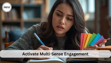 Student taking active handwritten notes to stay in deep study focus mode.