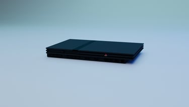 PS2 SLIM Blender 3D Forntal 3/4