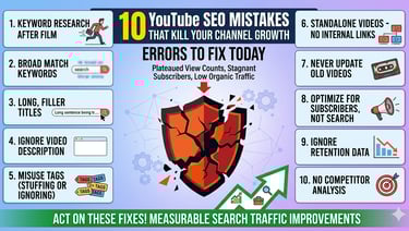 YouTube SEO Mistakes That Kill Your Channel Growth: 10 Errors to Fix Today