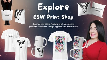 eternalsoulwriter.com print-on-demand products for women – banner ESW print shop 
