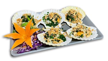 Sò điệp nhật nướng mỡ hành