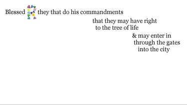 Blessed are they that do his commandments, that they may have right to the tree of life, & may enter