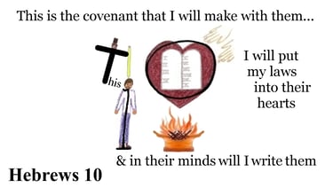 Hebrews 10:16 This is the covenant that I will make with them… will put my laws into their hearts,