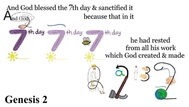 Genesis 2:3 And God blessed the 7th day, and sanctified it: because that in it he had rested...