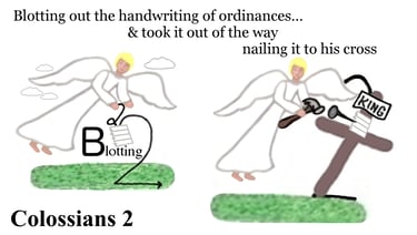 Colossians 2:14 Blotting out the handwriting of ordinances ...& took it out of the way, nailing...