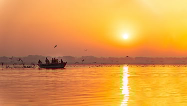 Sunrise boating in varanasi