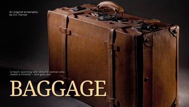 A sturdy brown leather suitcase