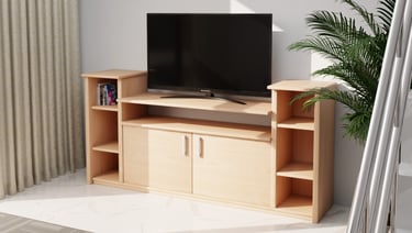 a television set up in a living room