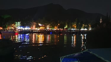 a night view from Dalyan River