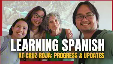 MJ & Seven with Catalina and our professor Pilar