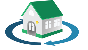 House illustration representing time management