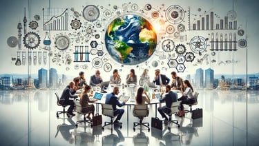 scientists, business people, policy makers collaborating