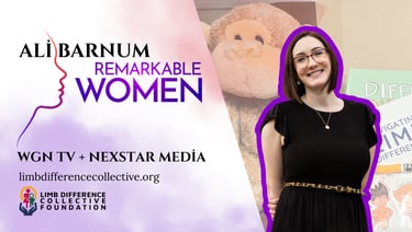 Text Ali barnum remarkable women wgn nexstar media limbdifference collective.org and logo image of g