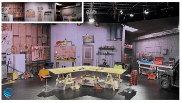 A virtual workshop. LED design with actual props.