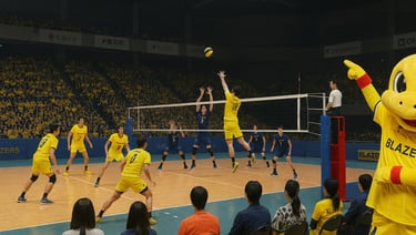 大浜だいしんアリーナで日本製鉄堺ブレイザーズが試合中のイメージ画像｜堺市のニュースならサカイタイムズ