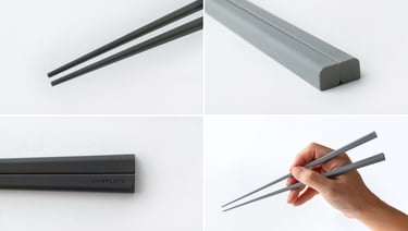 CHOPLATE CHOPSTICKの先端形状と断面デザインを写した製品写真｜堺市のニュースならサカイタイムズ