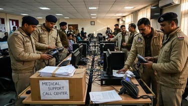 Ahmedabad Police raid a fake medical support call center; seized computers, VOIP systems, etc.