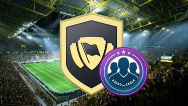simbolo delle sfide creazione rosa su fc sullo sfondo di un campo da calcio