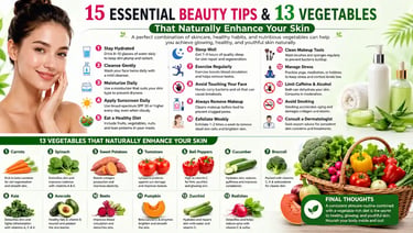 Fresh vegetables and healthy skincare essentials