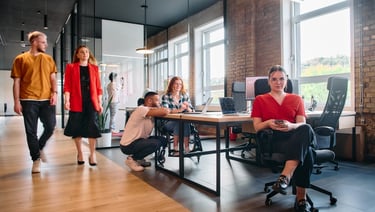 Young People in Shared Workspace