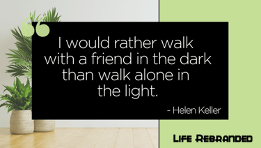An inspirational quote by Helen Keller