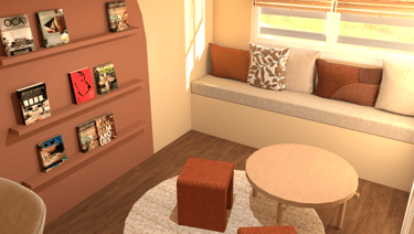 chambre décorée par décoratrice en salle de repos chaleureuse