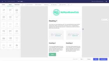 Drag and drop email editor - Benchmark email