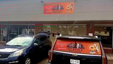 NY Style Best Pizza Storefront Sign & Car Wind Shield Advertising 