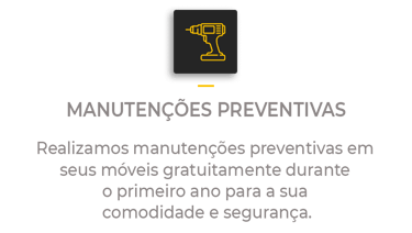 Ícone de furadeira representando manutenção preventiva gratuita dos móveis