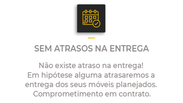 Ícone de calendário garantindo entrega de móveis sob medida sem atrasos