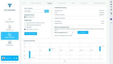 a dashboard real estate Investment Evaluation