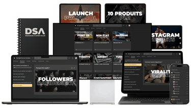 alt="Aperçu de la Formation DSA, programme en marketing digital complet revente 100% MRR pour lancer un business en ligne