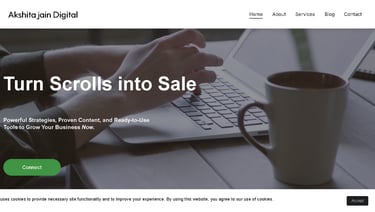 Header and tagline in a website