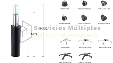 arreglar reparar silla de oficina a domicilio repuesto ruedas piston