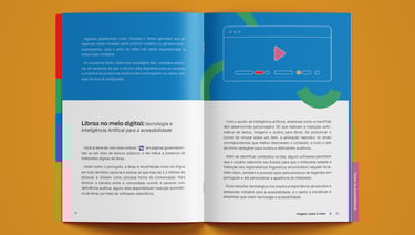 A imagem mostra o Guia de Web Design Acessível aberto.