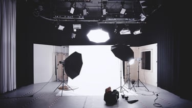 a photo of a studio set up for a photo shoot