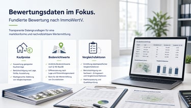 Immobilienbewertung mit Bewertungsdaten, wie Kaufpreise, Bodenrichtwerte & Vergleichsfaktoren