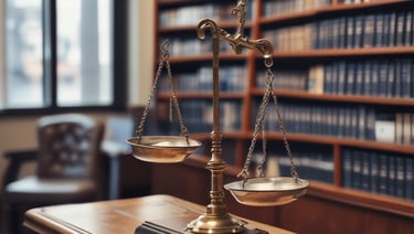 Professional lawyer reviewing real estate documents in an office