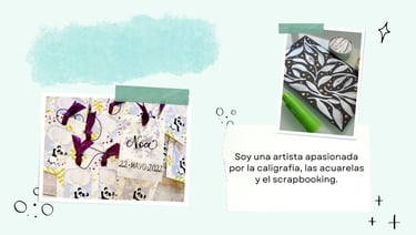 Caligrafía, scrapbooking y acuarelas en vivo para bodas y comuniones.