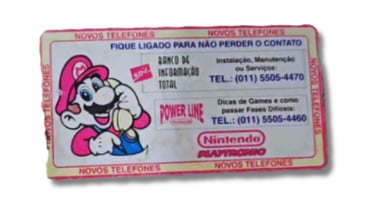 Etiqueta do serviço Power Line da Nintendo Playtronic do Brasil