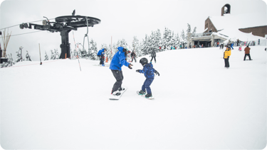 Beginner snowboarding lesson