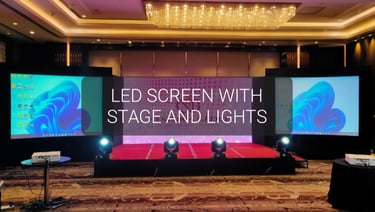 led screen with stage and lights