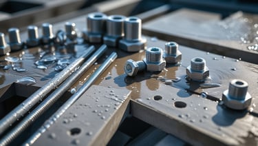 Stainless steel fasteners for high-end construction projects.
