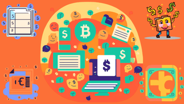 slightly pixelated image here of a blog icon with little dollar signs floating around it