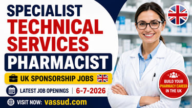 Specialist Technical Services Pharmacist Jobs in UK with Sponsorship | Latest Openings (3 July 2025)