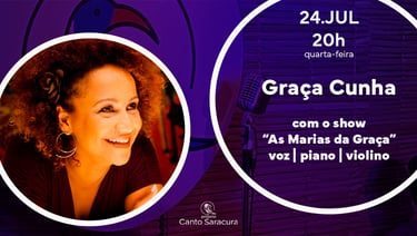 Graça Cunha no "Canto Saracura" MPB ao vivo "Saracura Cozinha Vegetariana" na Granja Viana Cotia.