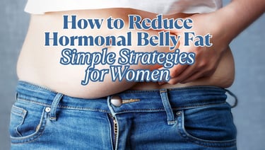a woman holding her belly fat