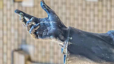 Close-up of Count Nándor Zichy's expressive hand, symbolizing notion and leadership.