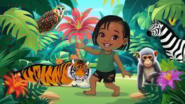 Luna and her jungle animal friends