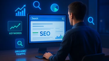 Una persona aprendiendo qué es el marketing digital y conociendo el SEO